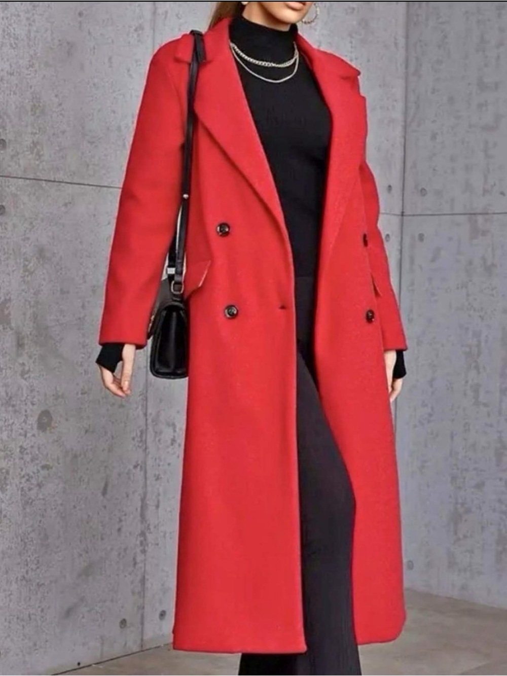 Eilly Bazar Long Double-Breasted Red Women's Coat. Size XXL. Brand new.